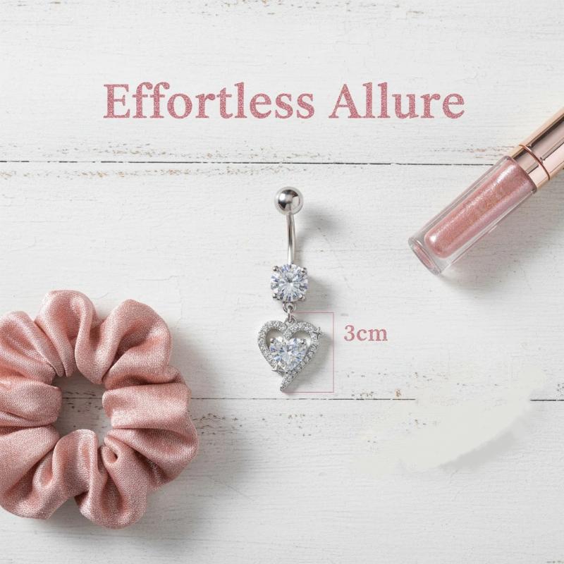 แหวนเจาะสะดือแบบห้อยประดับสวยง - Body Jewelry Surgical Steel บทวิจารณ์และราคา